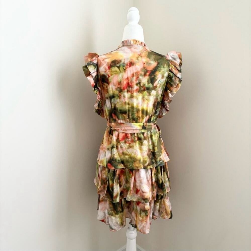 marie oliver - emery dress mini ruffles tie belt tiered skirt floral printed - Picture 5 of 7